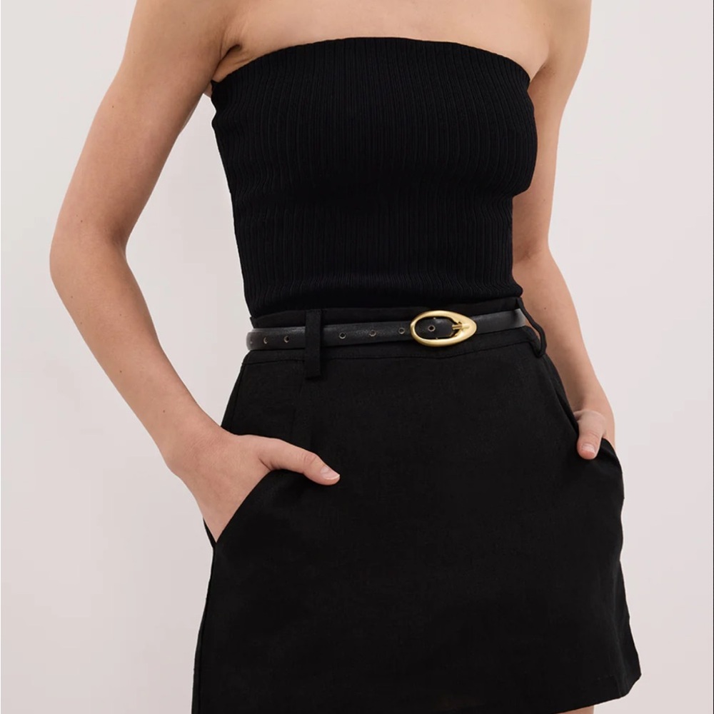 DISSH Black Evie 100% Linen Skort